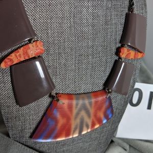 Alexis Bittar hand painted lucite necklace